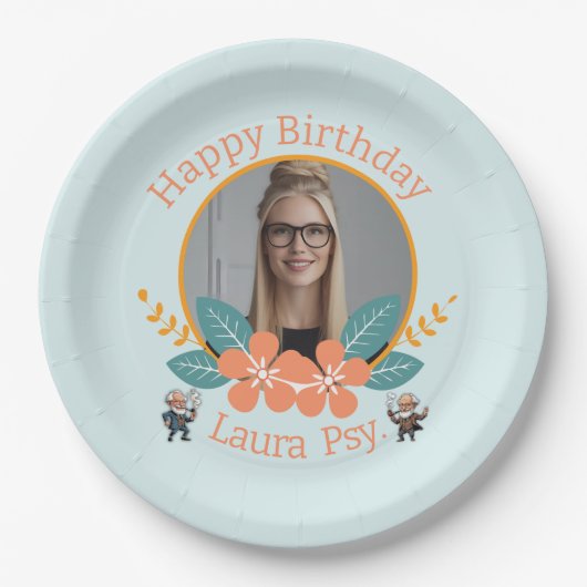 Blue Psychology Editable Photo Frame Dual Freud Ca Pappteller (Vorderseite)