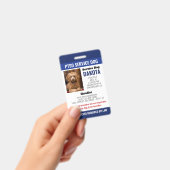 Blue PTSD Service Dog QR-Foto-ID Ausweis (Handheld)