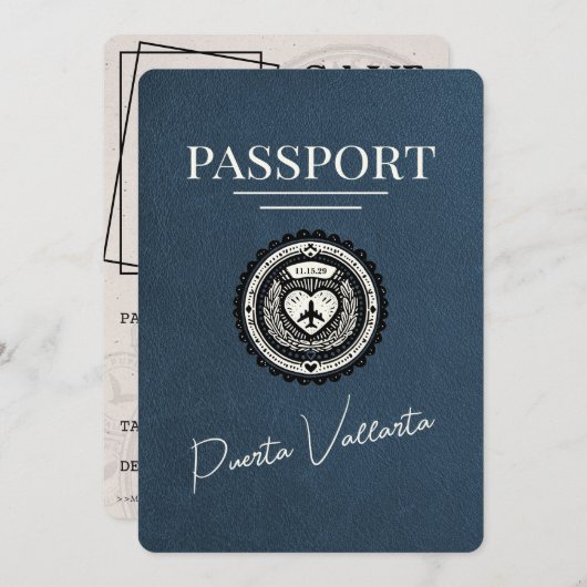 Blue Puerta Vallarta Pass Save The Date (Vorne/Hinten)