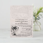 Blue Puerta Vallarta Passport Wedding Einladung (Stehend Vorderseite)