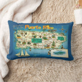 Blue Puerto Rico Greetings Throw Pillow Lendenkissen (Decke)