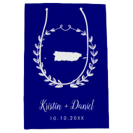 Blue Puerto Rico Karte Hochzeit Willkommen Swag Mittlere Geschenktüte