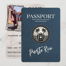 Blue Puerto Rico Passport Save The Date