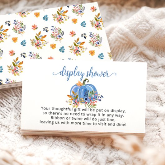 Blue Pumpkin Autumn Baby Shower Shower Showdusche Begleitkarte