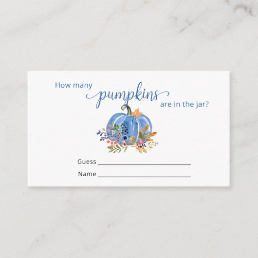 Blue Pumpkin Autumn Wie viele Pumpkins Begleitkarte (Vorderseite)