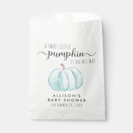 Blue Pumpkin Baby Boy Dusche Danke Geschenktütchen (Vorderseite)