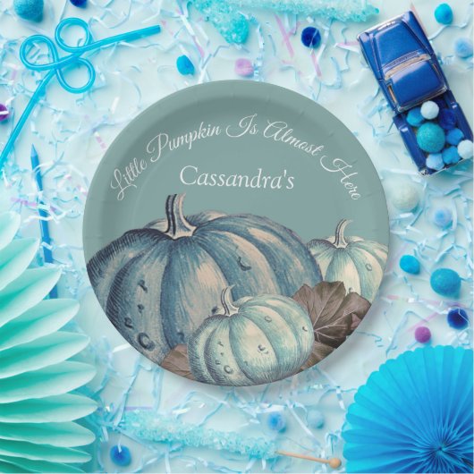 Blue Pumpkin Baby Boy Fall Dusche Pappteller (Party)