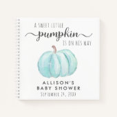 Blue Pumpkin Baby Boy Shower Gästebuch Notizblock (Vorderseite)