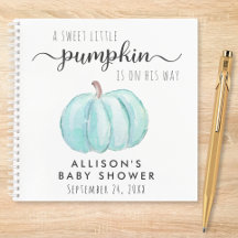Blue Pumpkin Baby Boy Shower Gästebuch