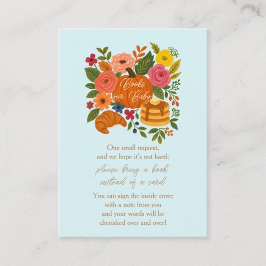 Blue Pumpkin Baby Duschbücher für Babykarten Begleitkarte (Vorderseite)