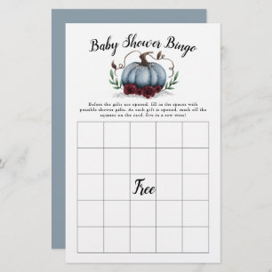 Blue Pumpkin Baby Dusche Bingo Game