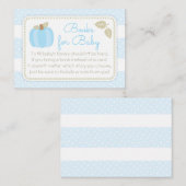 Blue Pumpkin Baby Dusche bringen ein Buch Begleitkarte (Vorne/Hinten)