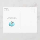 Blue Pumpkin Baby Dusche Floral Einladung (Rückseite)