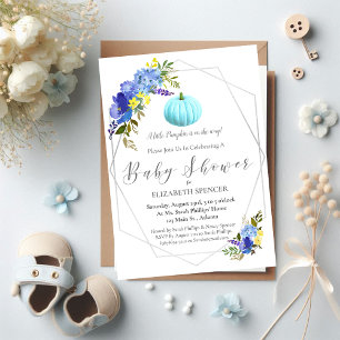 Blue Pumpkin Baby Dusche Floral Einladung