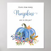Blue Pumpkin Baby Dusche Rate wie viele Pumpkins Poster (Vorne)