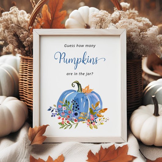 Blue Pumpkin Baby Dusche Rate wie viele Pumpkins Poster