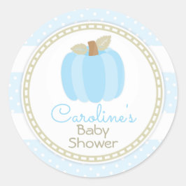 Blue Pumpkin Baby Dusche Rundsticker Runder Aufkleber