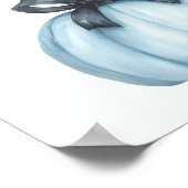Blue Pumpkin Baby Dusche Willkommen Poster (Ecke)