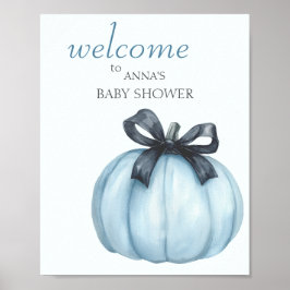 Blue Pumpkin Baby Dusche Willkommen Poster