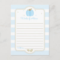 Blue Pumpkin Baby Dusche Worte des Ratschlags