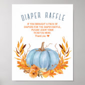 Blue Pumpkin Baby Duschkabine Windeln Raffelzeiche Poster (Vorne)