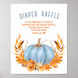 Blue Pumpkin Baby Duschkabine Windeln Raffelzeiche Poster