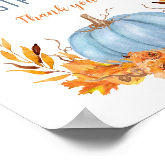 Blue Pumpkin Baby Duschkarten Schild (Ecke)