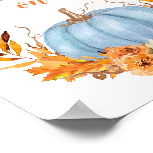 Blue Pumpkin Baby Duwer Lieblingszeichen Poster (Ecke)