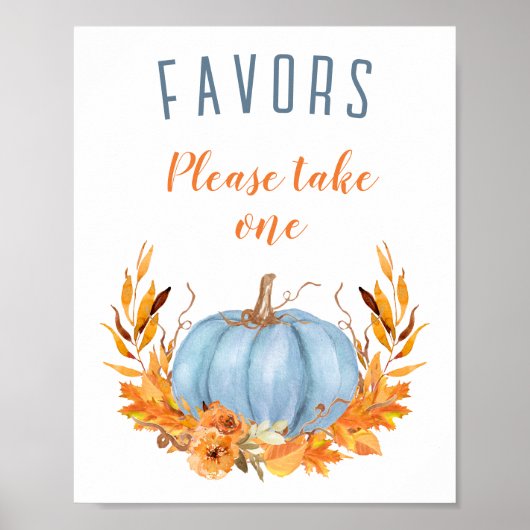 Blue Pumpkin Baby Duwer Lieblingszeichen Poster (Vorne)