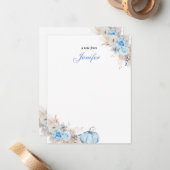 Blue Pumpkin Baby Note Card Mitteilungskarte (Vorderseite/Rückseite Beispiel)