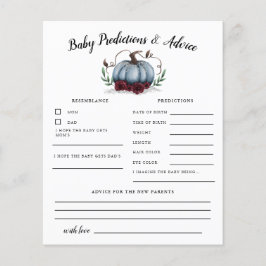 Blue Pumpkin Baby Predictions & Advice Card