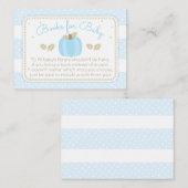 Blue Pumpkin Baby Showbuchanfrage Begleitkarte (Vorne/Hinten)