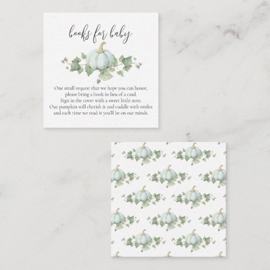 Blue Pumpkin Baby Showbuchkarten Begleitkarte (Vorne/Hinten)