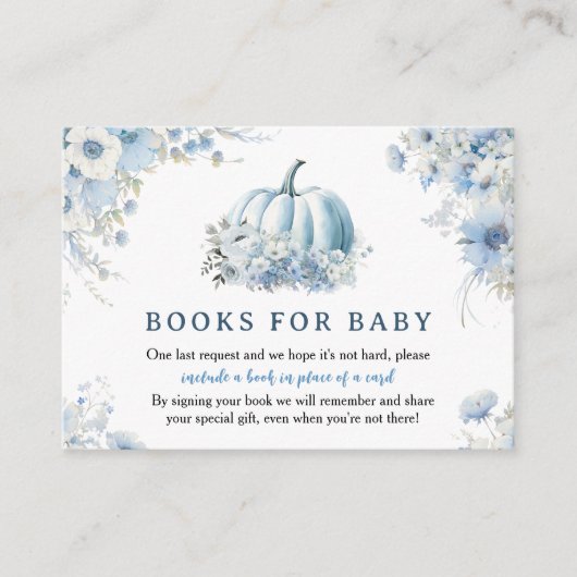 Blue Pumpkin Baby Showdown Books for Baby Begleitkarte (Vorderseite)