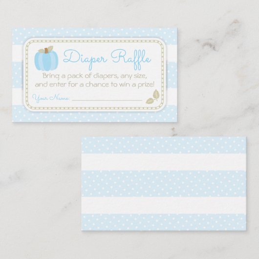 Blue Pumpkin Baby Showdusche Windelwulst Ticket Begleitkarte (Vorne/Hinten)