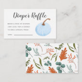 Blue Pumpkin Baby Showdusche Windelwulst Ticket Begleitkarte (Vorne/Hinten)