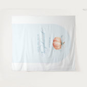 Blue Pumpkin Baby Shower Arch Backdrop Tapestry Wandteppich (Vorderseite (Horizontal))