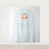Blue Pumpkin Baby Shower Arch Backdrop Tapestry Wandteppich (Vorderseite)