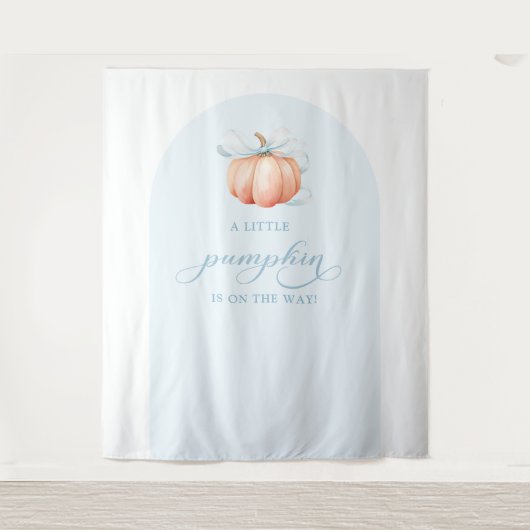 Blue Pumpkin Baby Shower Arch Backdrop Tapestry Wandteppich (Vorderseite)