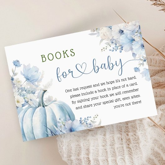 Blue Pumpkin Baby Shower Boom Fall Books for Baby Begleitkarte