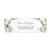 Blue Pumpkin Baby Shower Rücksendeadresse (Vorne)