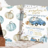 Blue Pumpkin Blätter und S'more Fall Birthday Boy Einladung