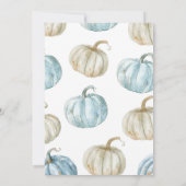 Blue Pumpkin Blätter und Stapel von Hay Birthday Einladung (Rückseite)