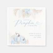 Blue Pumpkin Bow Boho Floral Boy Baby Dusche Serviette (Vorderseite)