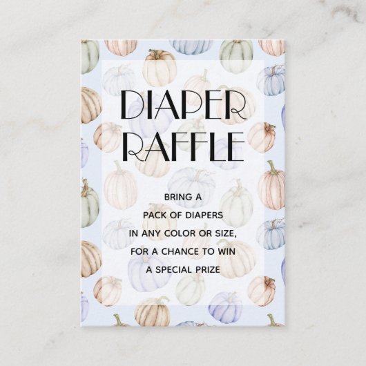 Blue Pumpkin Boy Baby Diaper Raffle Begleitkarte (Vorderseite)
