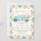 Blue Pumpkin Boy Baby Dusche Einladung (Vorderseite)