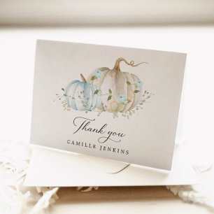 Blue Pumpkin Boy Baby Dusche geklappt Danke Karte