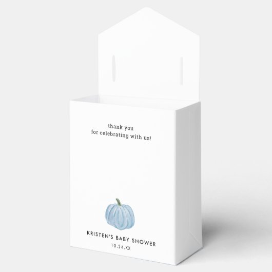 Blue Pumpkin Boy Baby Dusche Geschenkschachtel (Geöffnet)