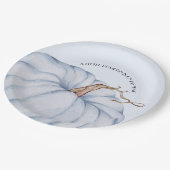 Blue Pumpkin Boy Baby Dusche Pappteller (Schrägansicht)