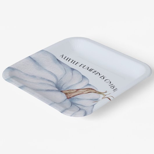 Blue Pumpkin Boy Baby Dusche Pappteller (Gewinkelt)